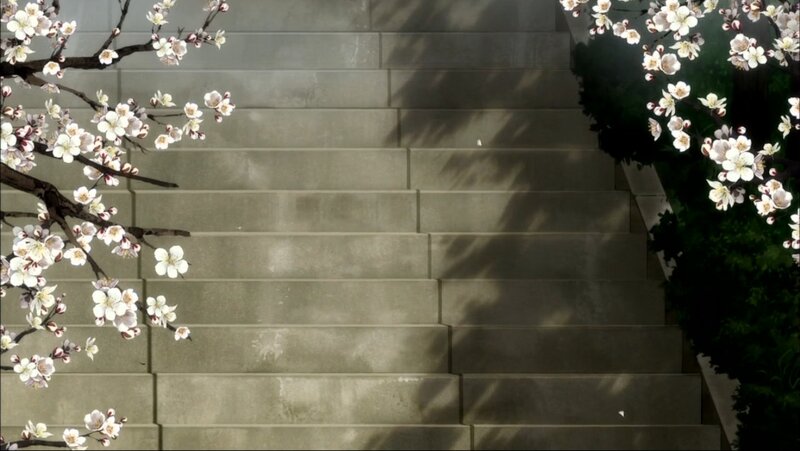 Stone Stairs with Blossoms