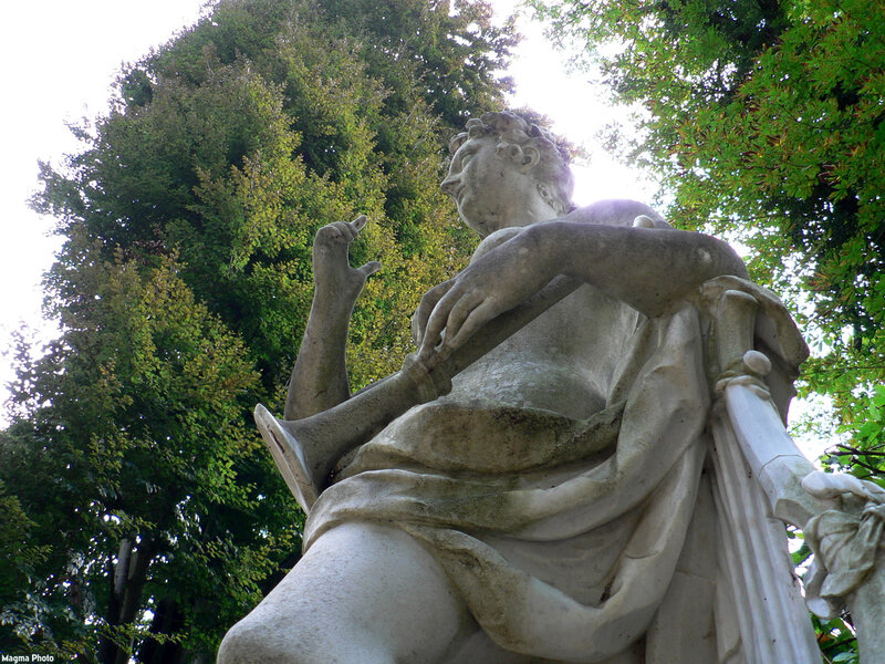 Stone statue in a park