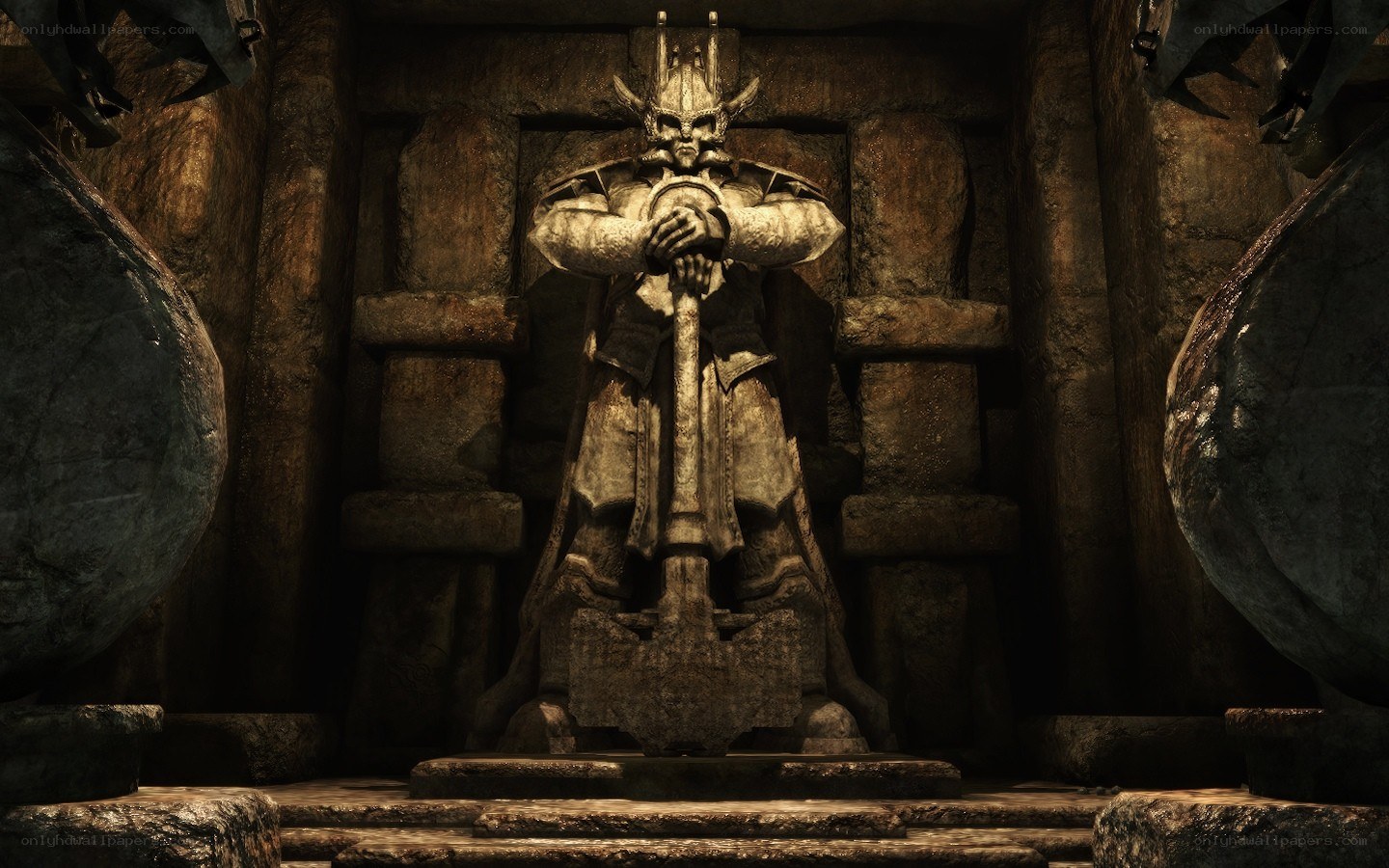 stone statue in ancient chamber