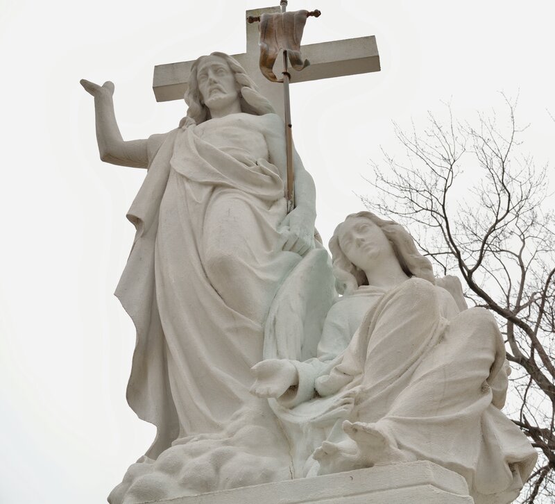 Stone Statue of Jesus — White