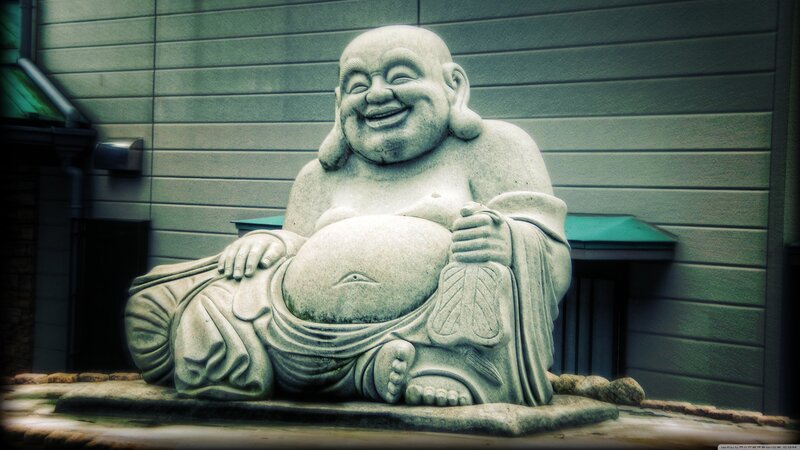 Stone Statue of Laughing Buddha