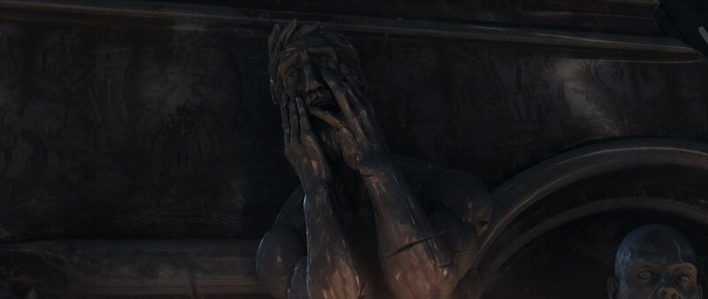 Stone Statue of Man — Black, Dark, Dramatic