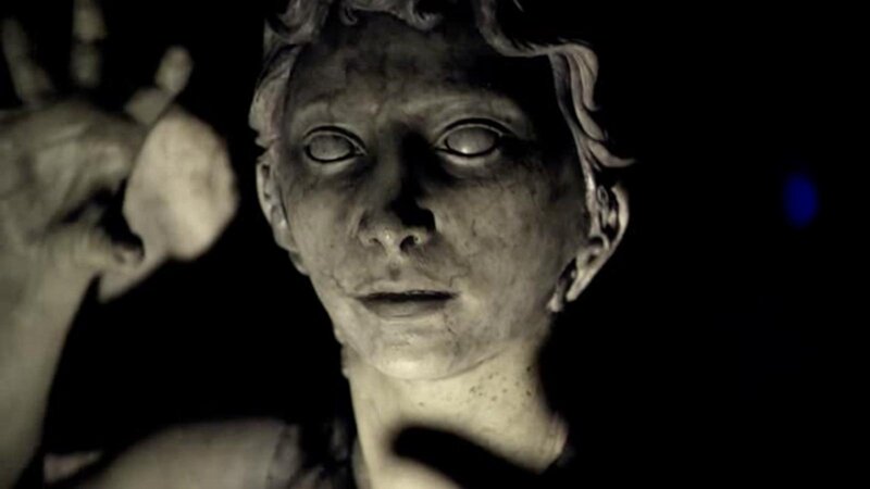 Stone Statue of Woman — Black, Dramatic