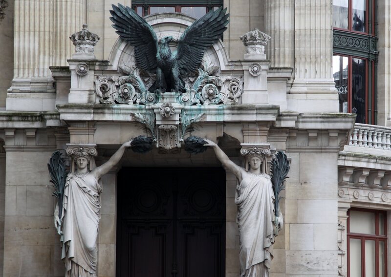 Stone Statues and Eagle