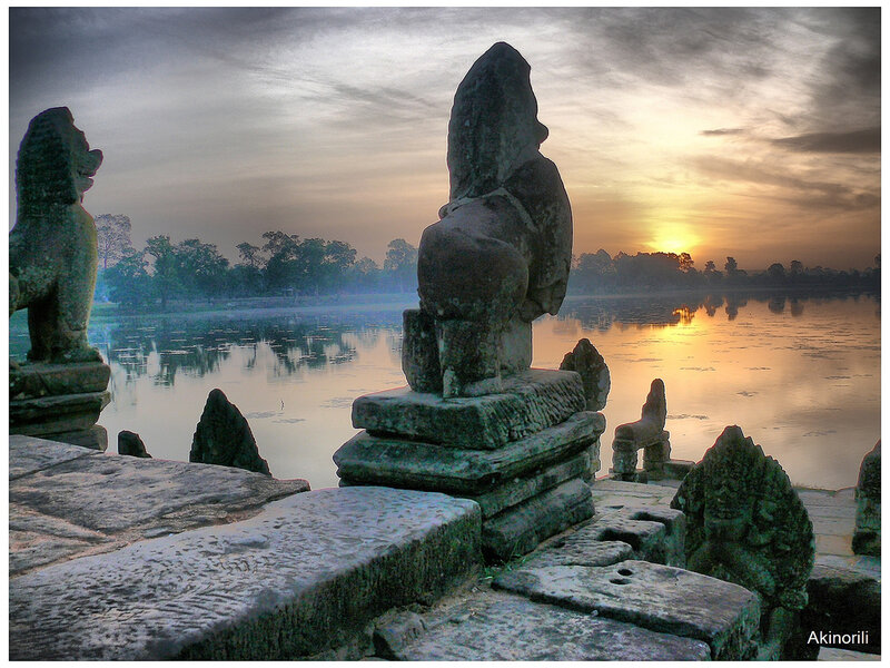Stone Statues at Sunrise