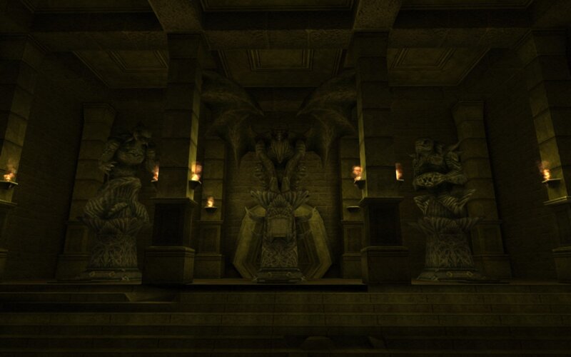 Stone Statues in Chamber