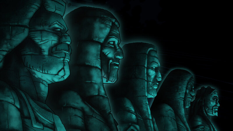 Stone Statues in Line