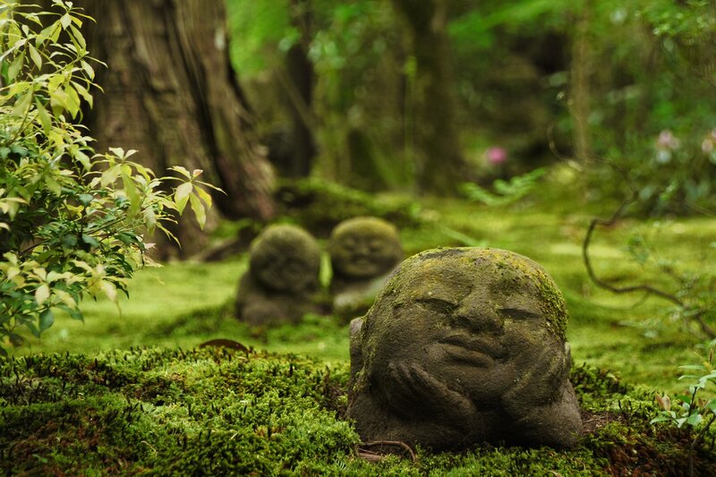 Stone Statues in Moss