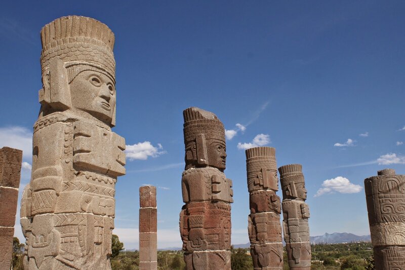 Stone Statues of Ancient Figures
