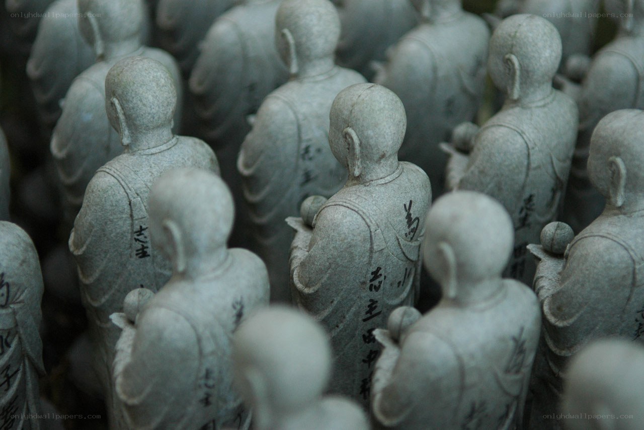 Stone statues of monks