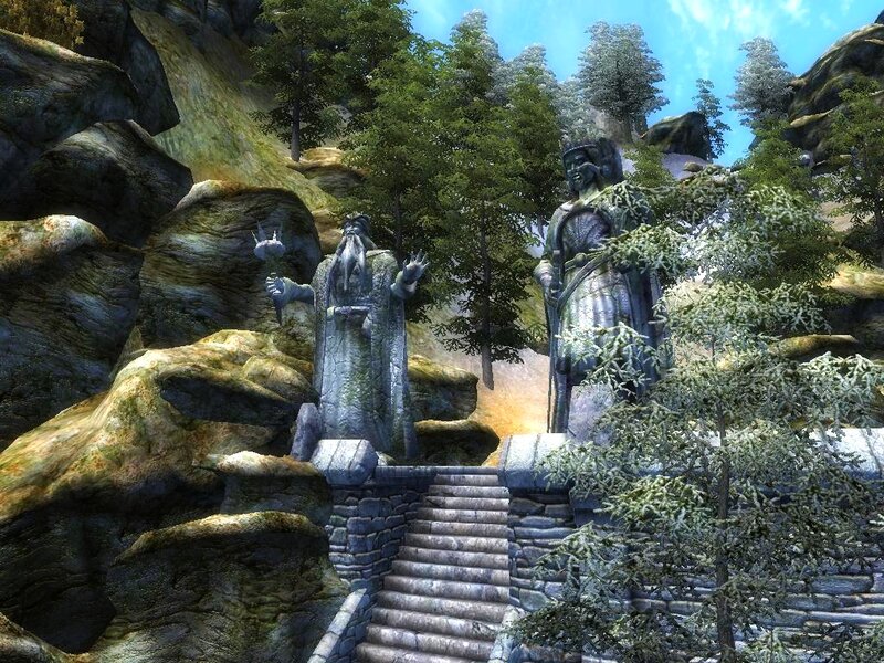 Stone Statues on Hillside
