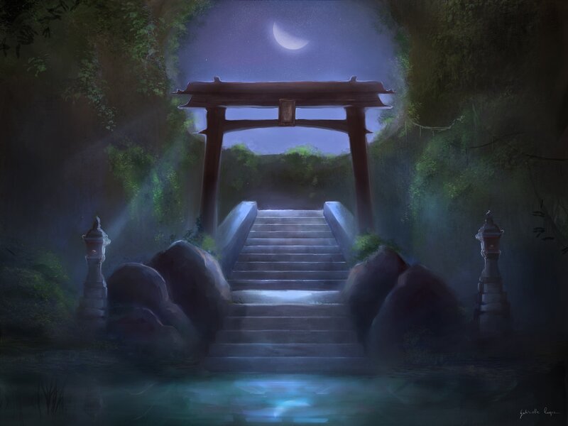 Stone Steps and Torii Gate