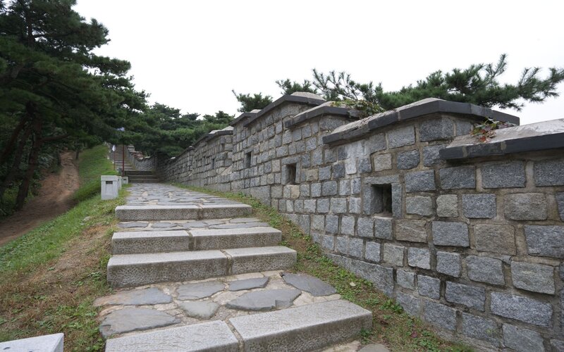 Stone steps and wall at a historic site