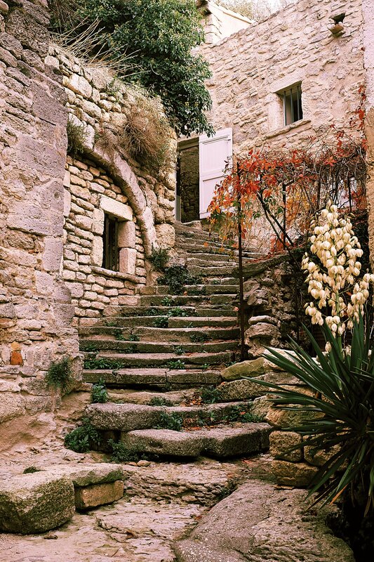 Stone steps in a historic village