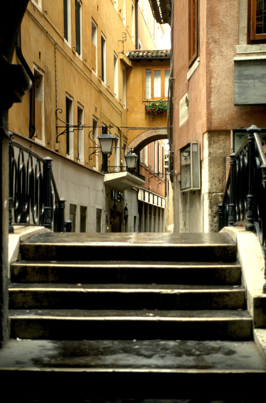 Stone steps in a narrow alley
