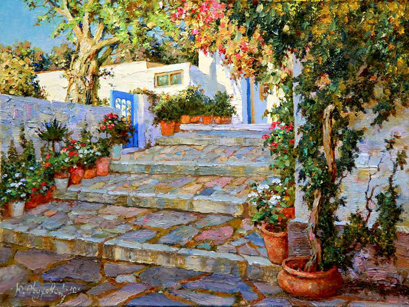 Stone Steps in Garden — Green, Serene, Afternoon