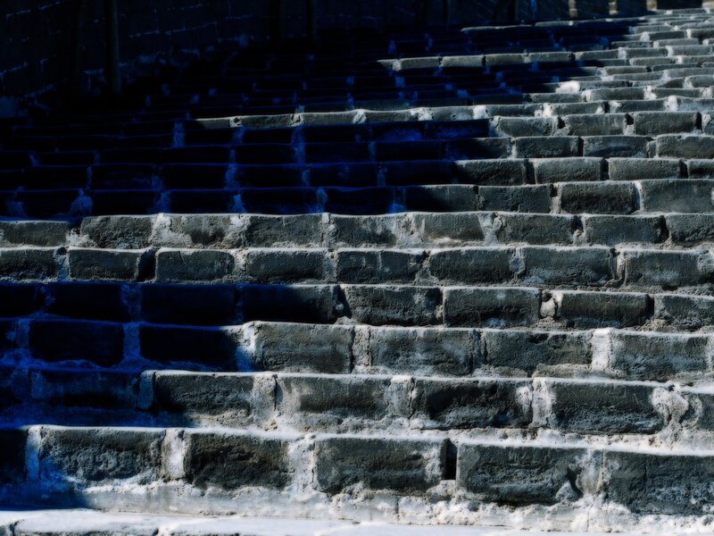 stone steps in shadow