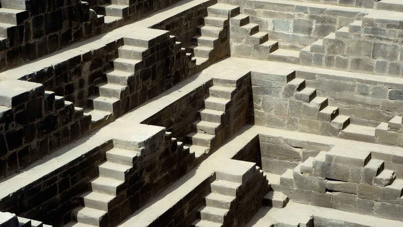 Stone Stepwell Structure — Gray