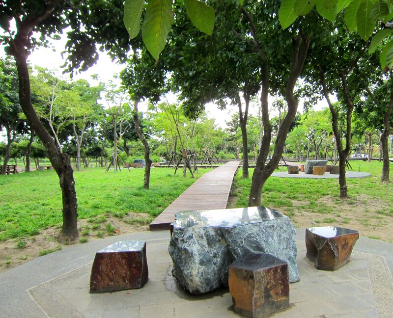 Stone Table in Park — Green