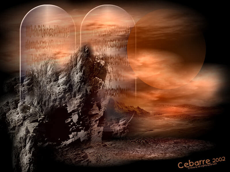 Stone Tablets on Mountain
