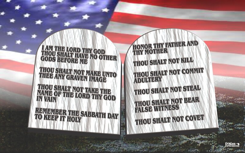 Stone Tablets with Commandments — White