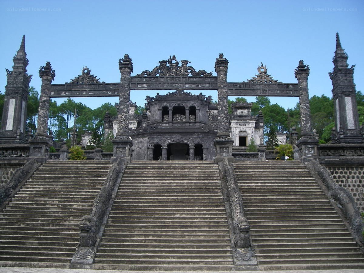 stone temple with grand staircase
