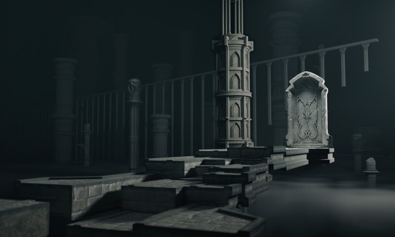 Stone Throne in Ruin — Gray