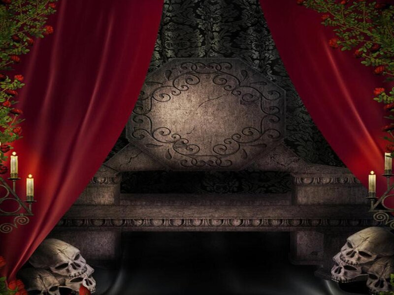 Stone Throne with Skulls