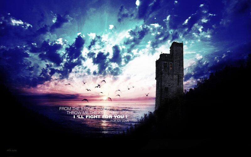 Stone Tower at Sunset — Blue