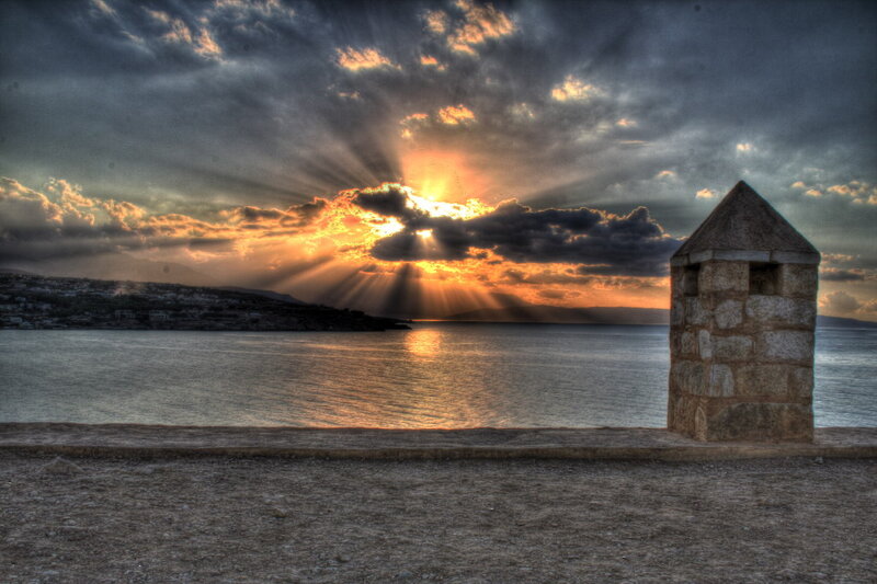 Stone Tower at Sunset