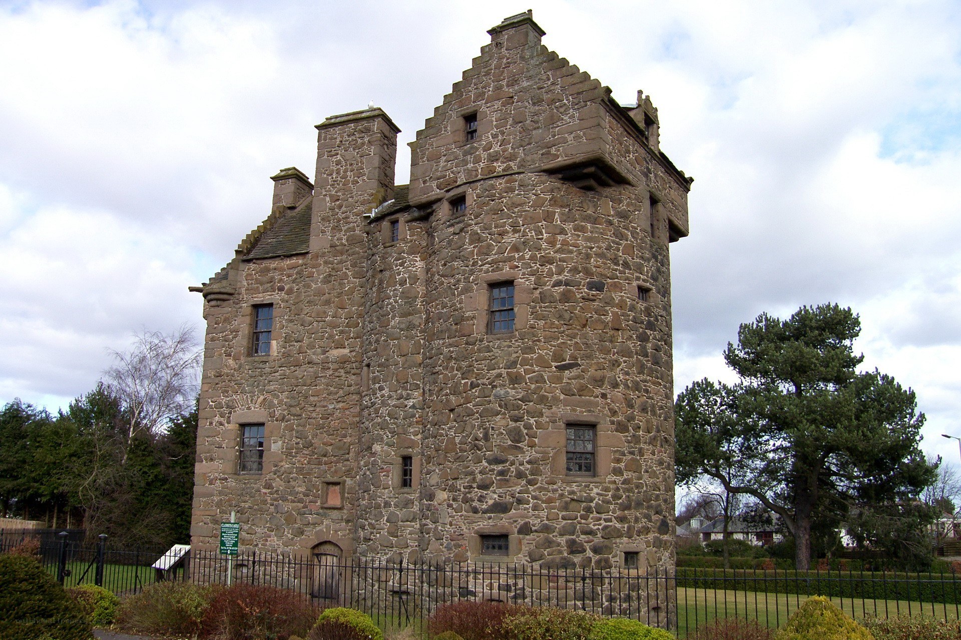 Stone tower in a park