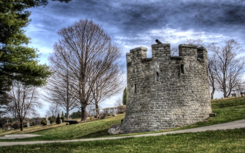 Stone tower in a park