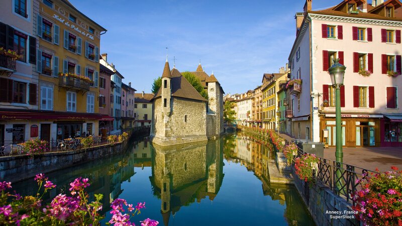 Stone Tower in Canal — Blue, Serene