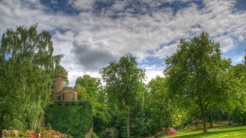 Stone Tower in Park — Green