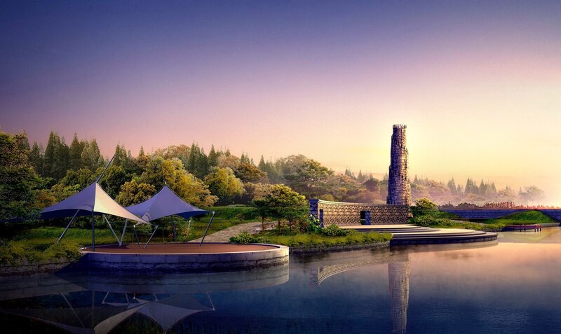 Stone Tower in Park