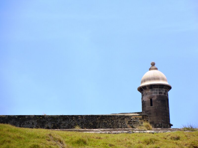 Stone Tower on Hill — Blue, Serene