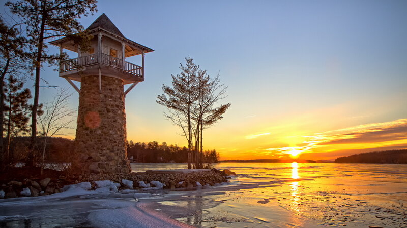 Stone Tower on Lake
