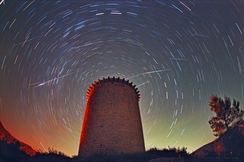 Stone Tower under Star Trails