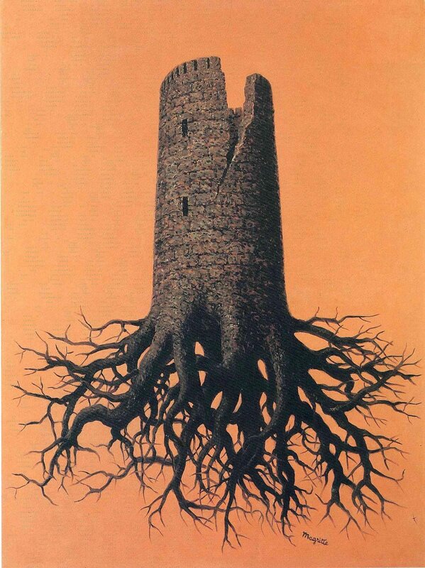 Stone Tower with Roots