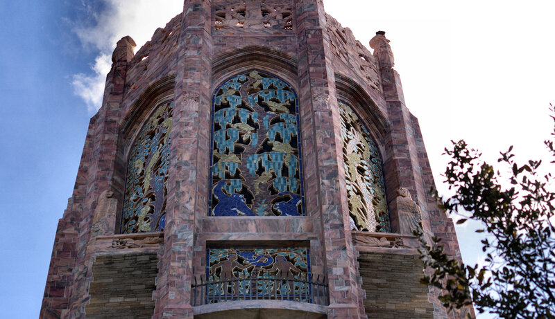 Stone Tower with Stained Glass