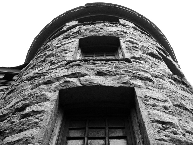 stone tower with windows
