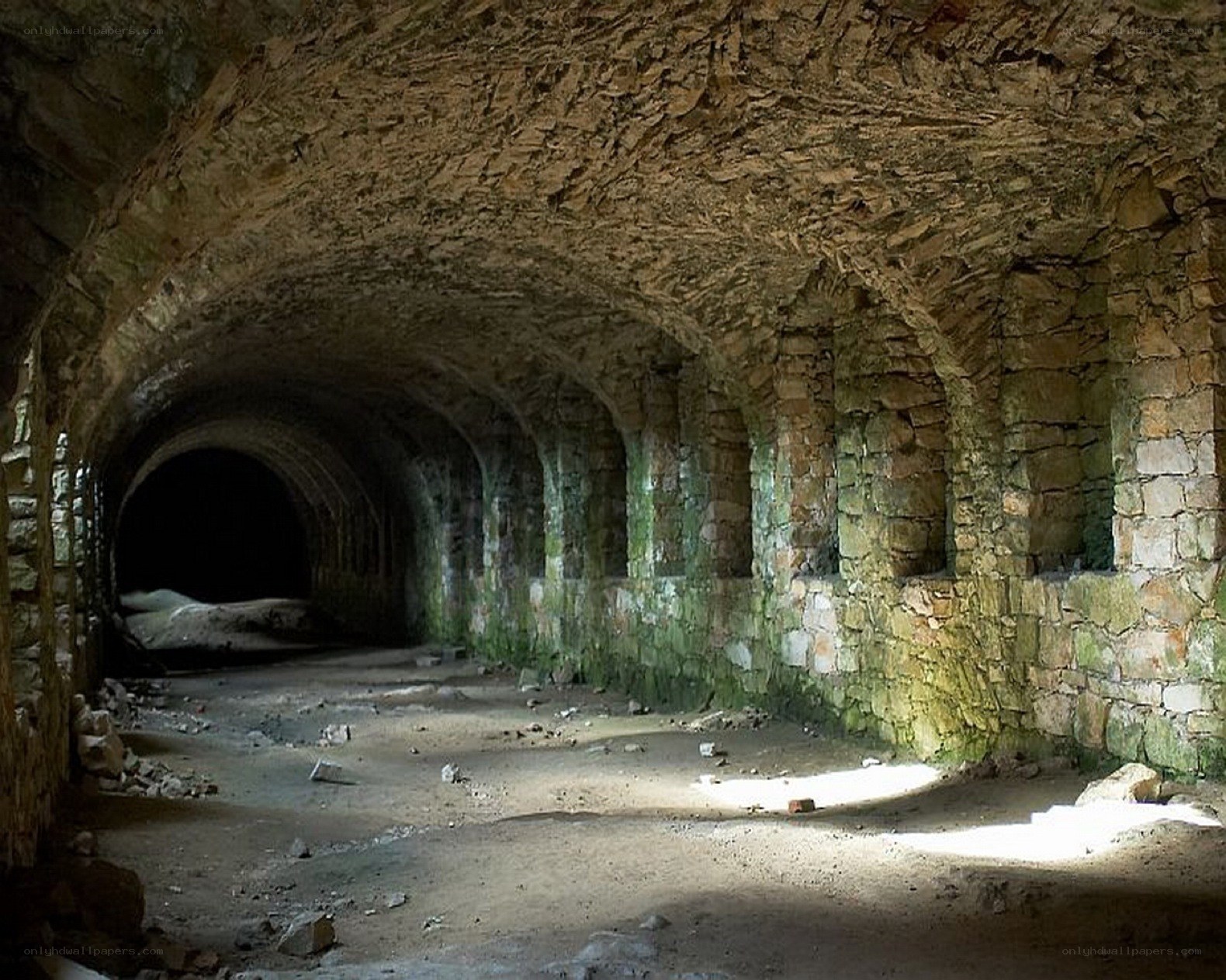 Stone tunnel interior