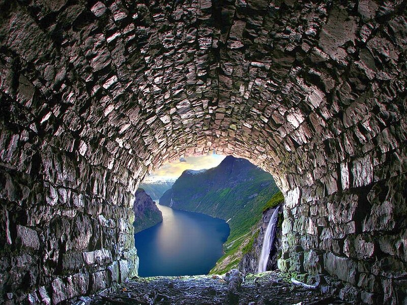 Stone Tunnel View — Blue
