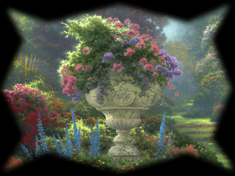 Stone Urn with Flowers