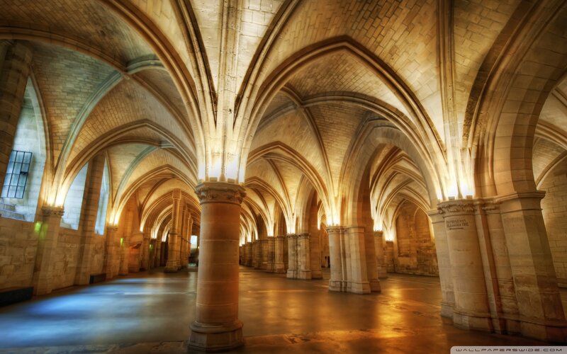 Stone Vaulted Corridor — Beige