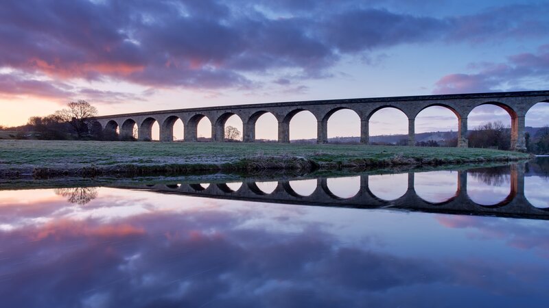 Stone Viaduct at Sunset