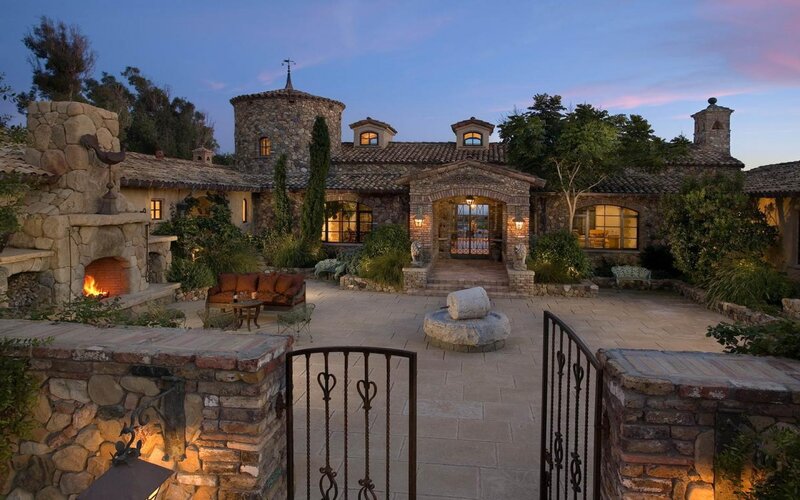 Stone Villa at Dusk
