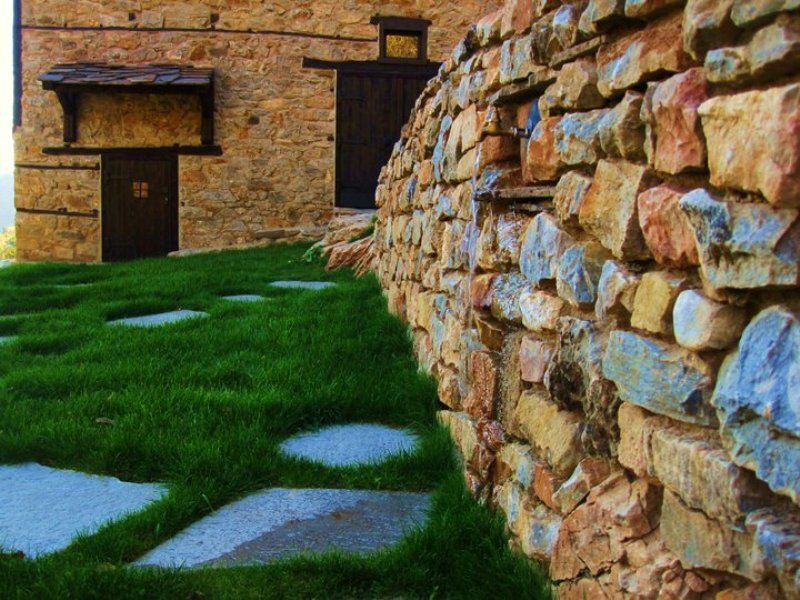 Stone Wall and Grass Path