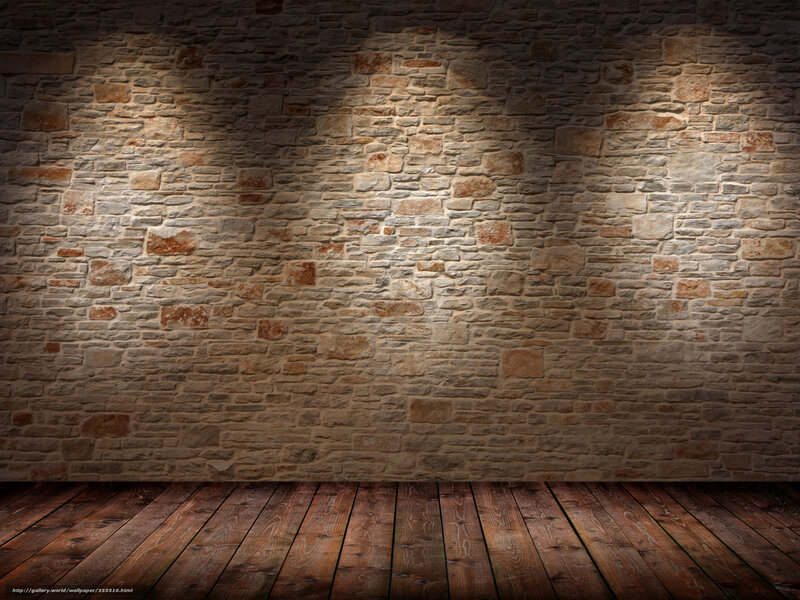 Stone Wall and Wooden Floor — Brown, Dramatic