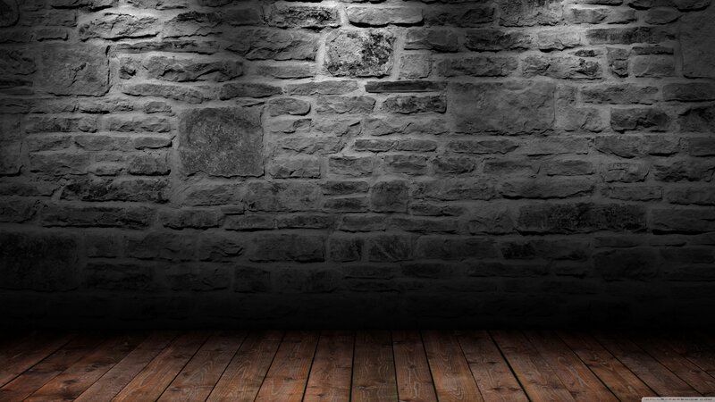 Stone Wall and Wooden Floor — Gray